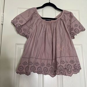 GAP Mauve Eyelet Blouse